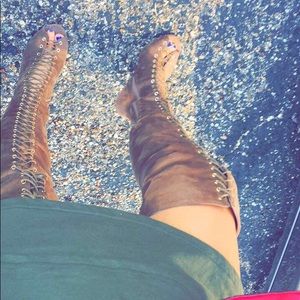 Over-The-Knee Lace-Up Boots